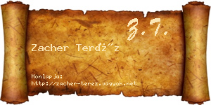 Zacher Teréz névjegykártya